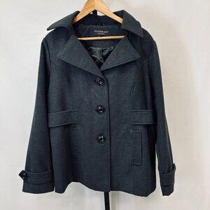 Centigrade Charcoat Gray Peacoat Size XL NWOT Button-Down Lined Outerwear Jacket